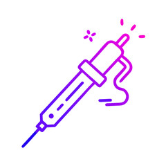Stylized soldering iron with gradient colors and sparkles