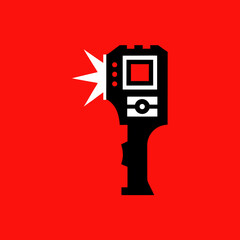 Stylized speed gun icon emitting a flash of light
