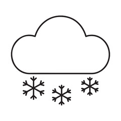 Happy Snowfall Cloud Vector Icon