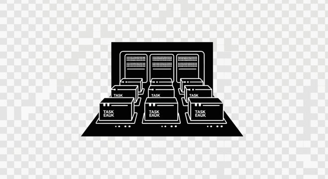Streamlined data processing illustration for cloud computing showcasing efficient task management and parallel processing capabilities, ready for your digital solutions