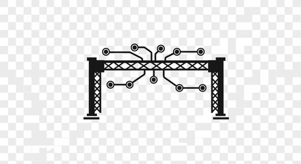 Modern tech gate, sleek circuit design entrance, futuristic technology portal, innovative gateway, cutting-edge architecture, vector illustration, scalable design