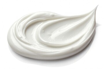White cream smear on white background
