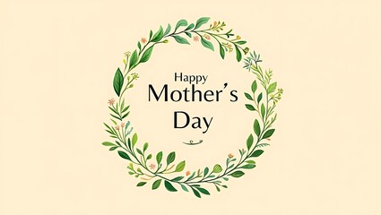 Elegant floral wreath for Mothers Day celebration with a soft background