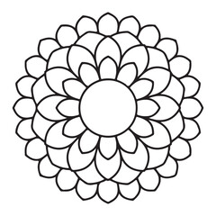 Simple Floral Mandala Outline