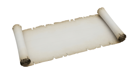 Ancient blank papyrus scroll unrolled for historical or educational use