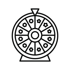 Wheel of fortune with stars and circles isolated on concept of luck and chance game