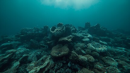 Fototapeta premium ​A dramatic, high-contrast image capturing a marine biological crisis