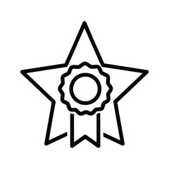 Star award with ribbon isolated on, a symbol of achievement and recognition