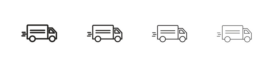 Fast shipping delivery truck icon for apps and website. vector illustration collection