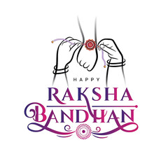 Happy Raksha Bandhan letter text design 