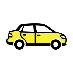 Fototapeta premium yellow car simple design vector
