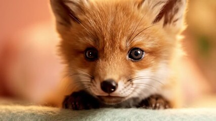 Young red fox cub sitting on a white background in a cute wildlife portrait - Powered by Adobe