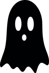 black silhouette of a ghost icon