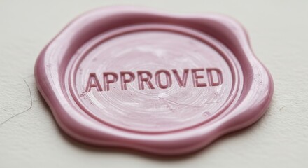 Elegant pink wax seal conveying approval, adding a touch of sophistication to messages
