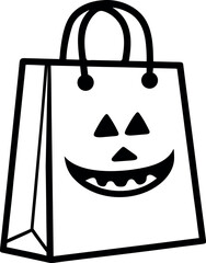 helloween paper bag outline icon