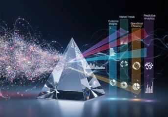 Data insights prism visualizing market trends and predictive analytics