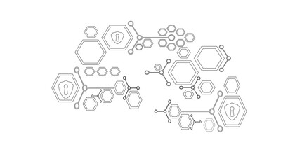 White vector background geometric hexagon futuristic concept