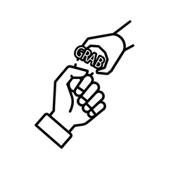 Hand grabbing money or opportunity isolated on taking advantage icon, vector illustration