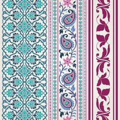 wedding card design, traditional paisley floral pattern , royal India	