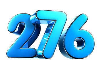 Blue number 276 3d illustration. Advertising signs. Product design. Product sales