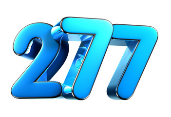 Blue number 277 3d illustration. Advertising signs. Product design. Product sales
