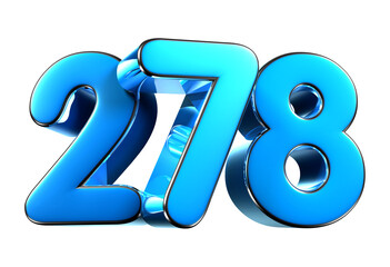 Blue number 278 3d illustration. Advertising signs. Product design. Product sales
