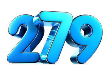 Blue number 279 3d illustration. Advertising signs. Product design. Product sales