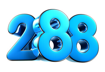 Blue number 288 3d illustration. Advertising signs. Product design. Product sales