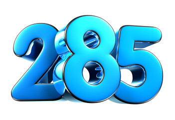 Blue number 285 3d illustration. Advertising signs. Product design. Product sales