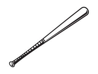 Baseball Bat Icon 2D Vector Line Art Minimalist