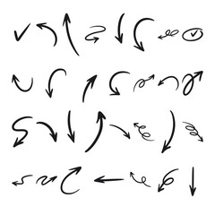 Hand Drawn Arrow Collection in Black Ink