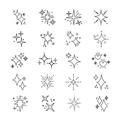 Hand-Drawn Sparkle and Shine Elements for Design & Decoration