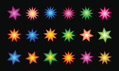 Bright Starburst Elements for Celebration and Holiday Art