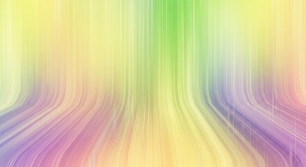Abstract background with soft vertical light streaks and curved lines in pastel rainbow colors creating a dynamic stage effect
