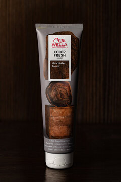 Wella Professionals Color Fresh Mask 'Chocolate Touch' on Dark Wood Background