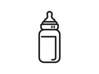 Clean baby milk bottle line art vector icon