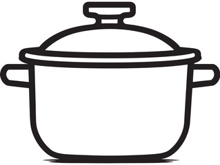 Clean Cooking Pan Icon Modern 2D Line Art