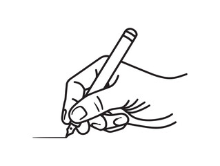 Clean Handwriting Outline Icon Modern 2D Vector Illustration