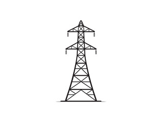 Clean Electric Tower Icon 2D Line Vector Illustration