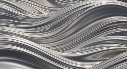 Elegant Flowing Waves of Shiny Metallic Fabric in Abstract Layered Textures