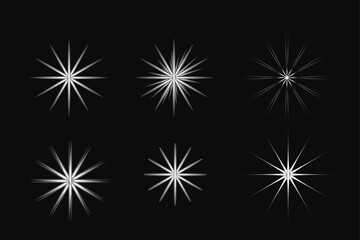 Fototapeta premium Vector Starburst and Light Burst Graphics Set - Shine, Glow, and Flare Design Elements