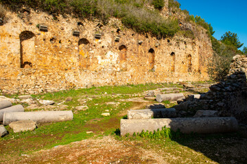 The ancient city of Syedra has located about 20 km. southeast of Alanya district of Antalya, on a...