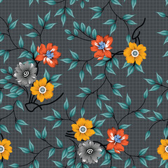 Obraz premium Classic Popular Flower Seamless pattern background - For easy making seamless pattern use it for filling any contours