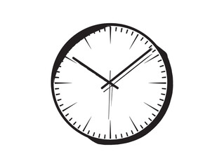 Clock face shadow 2D vector line art design