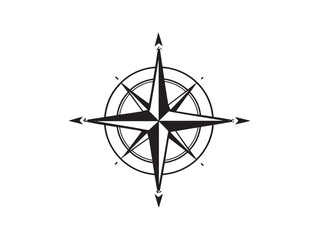 Compass icon 2D vector line art creative
