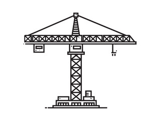 Crane Building Icon Vector 2D Minimalist Construction