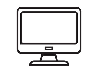 Creative Desktop Computer Line Icon Vector Linear Art
