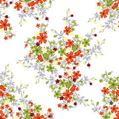 abstract solid modern textile vector design, arrangement with   flowers, all-over seamless pattern with illustration digital image printing factory