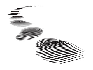 Diagonal Footprints Walking 2D Line Art Vector