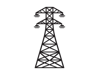 Electric Tower Icon Minimal 2D Vector Line Art